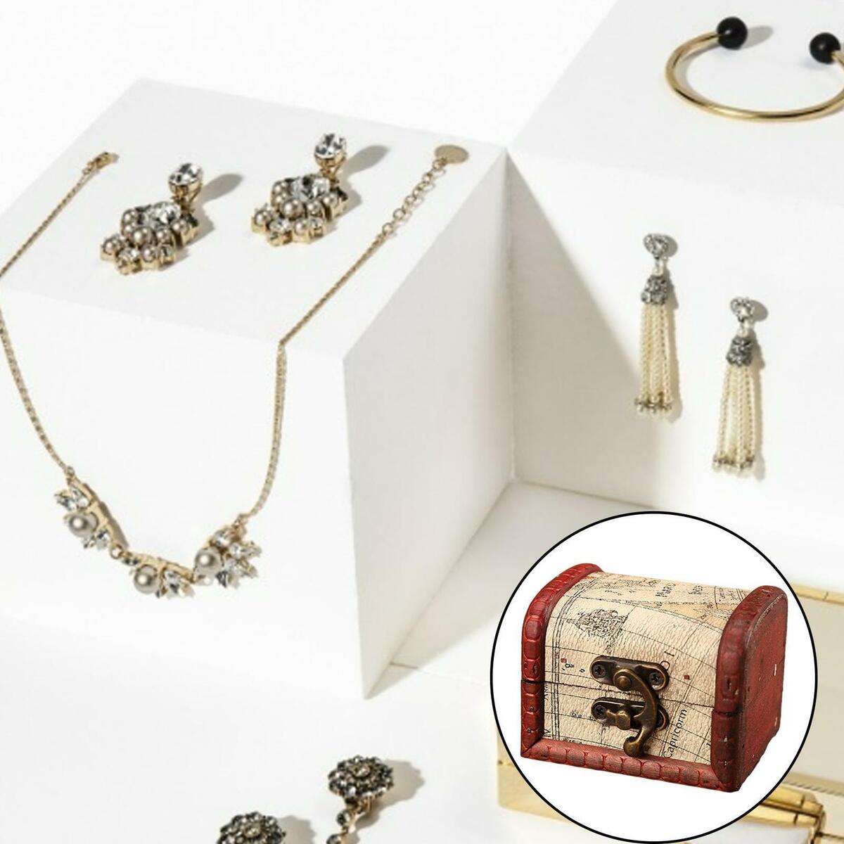 Wooden  Keepsake Collection Jewelry Box  Tabletop Decor