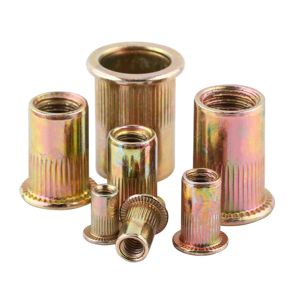 M3 Flat Head Metric Threaded Blind Rivet Nut Insert Rivnut Nutsert 100Pcs