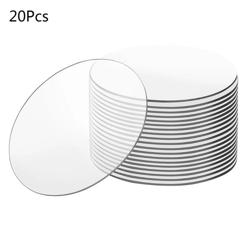 20pcs 4inch Clear Acrylic Sheet Round Disc Transparent Water Resistant Panel DIY