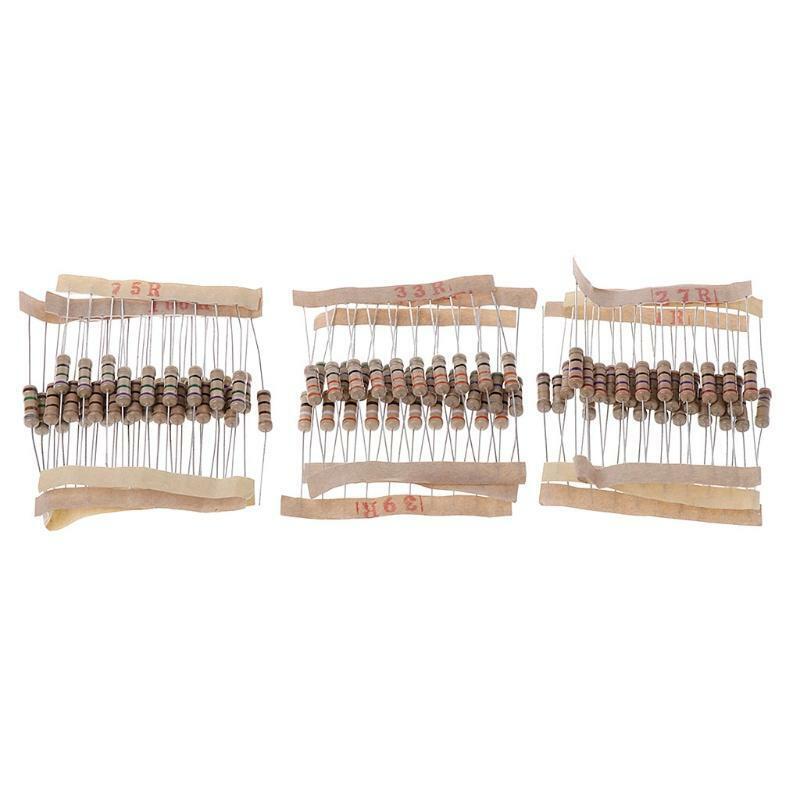 300Pcs Resistor Kits 1W 5% 0.1-750 Ohm Carbon Resistor 30 Values Resistance Set