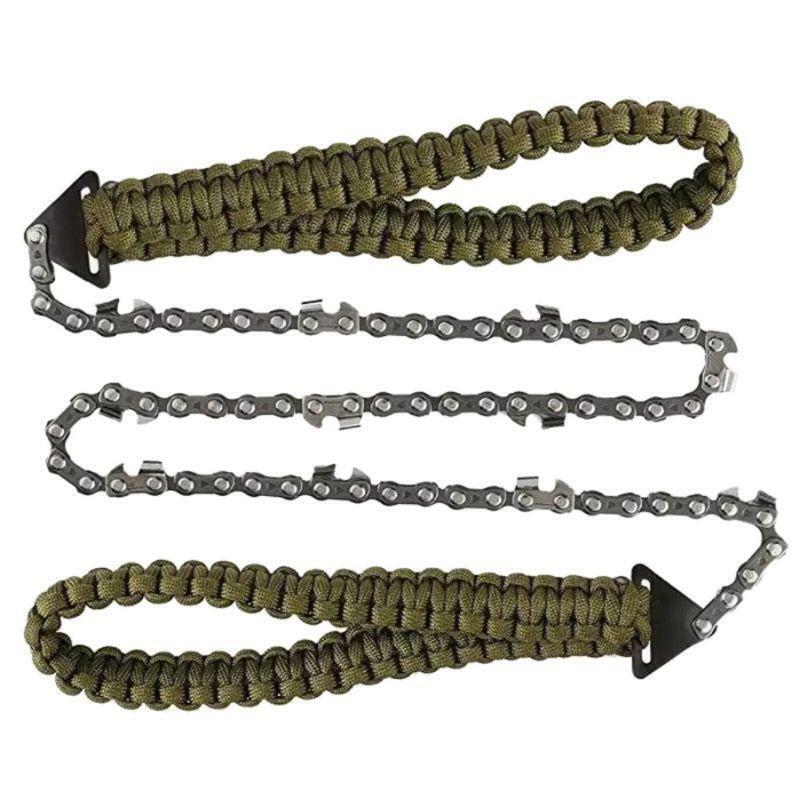 Braided Handle Portable Survival Chainsaw Emergency Pouch Garden Outdoor Camping