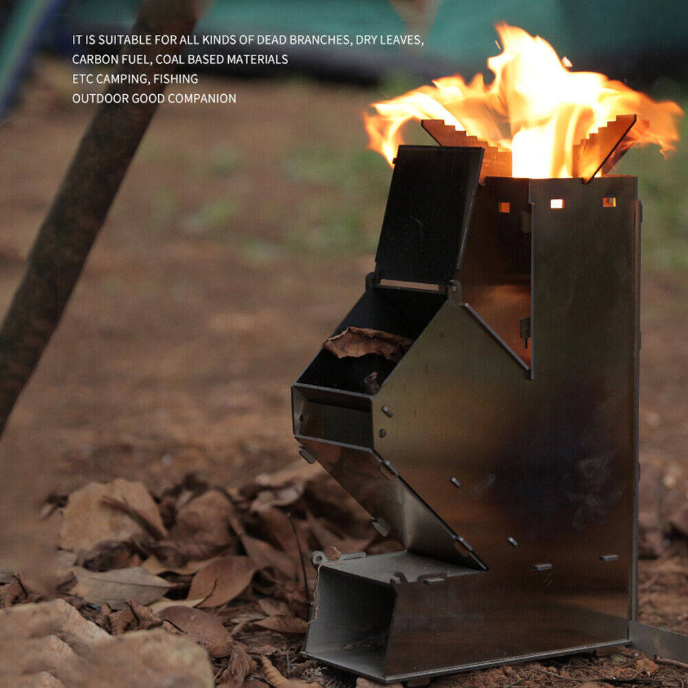 Portable Firewood Stove Stainless Steel Outdoor Survival Camping Furnace