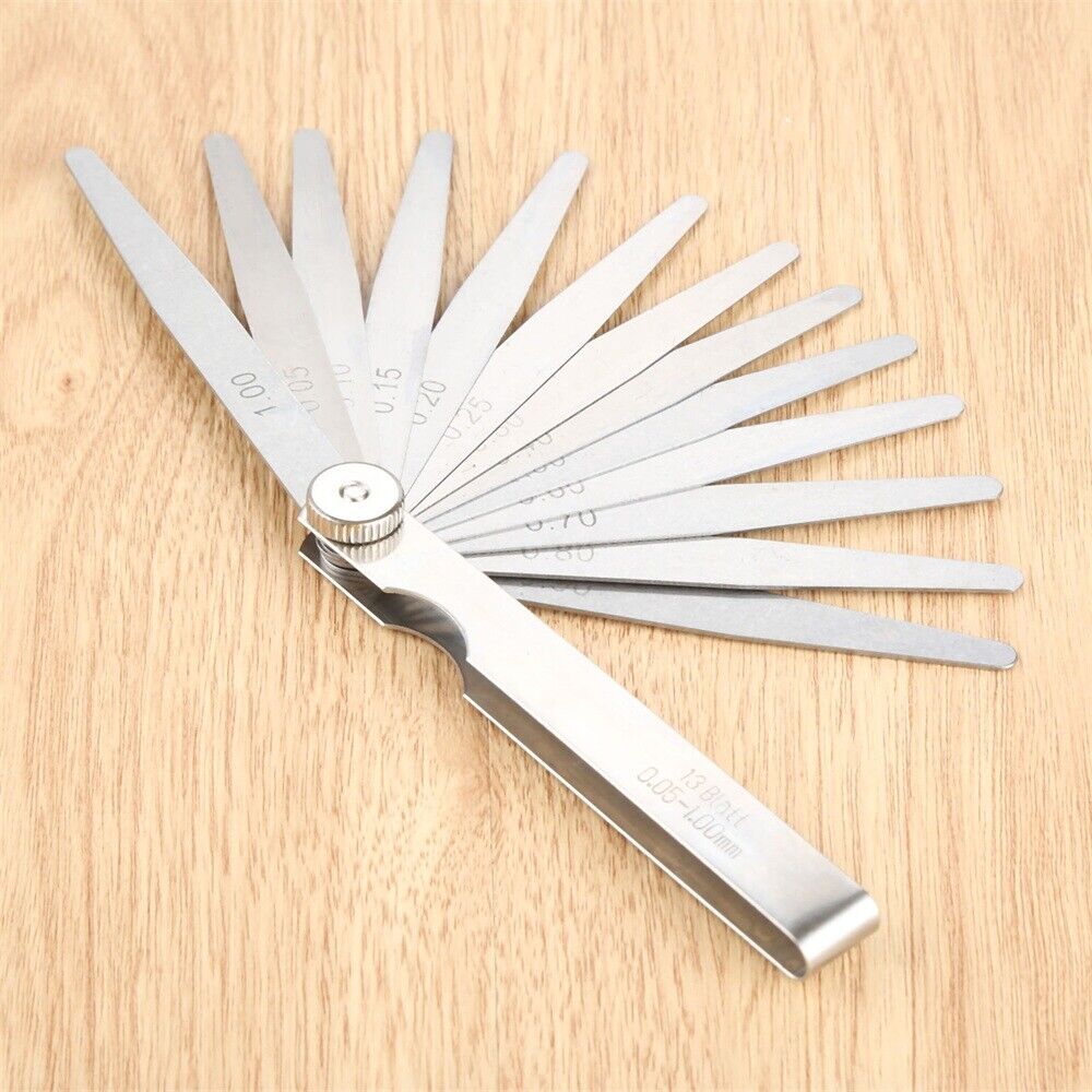 High Strength 13 Blade Metric 0.05mm-1mm Feeler Gauge for Metric Set 105mm Long