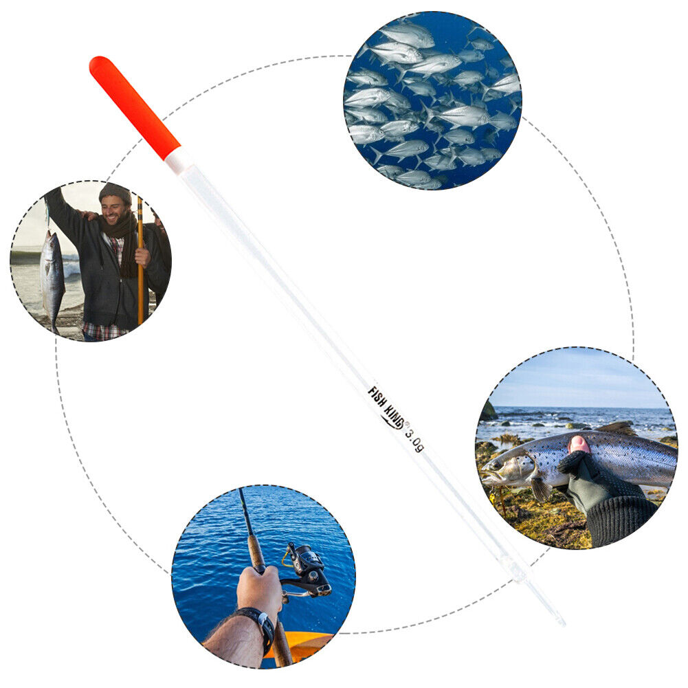 10pcs/Set Transparent Fishing Floats Plastic Hollow Stick Buoy Tube Waggler