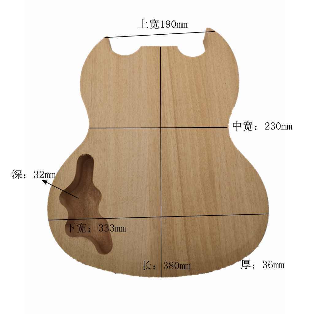 Wood Unfinished Guitar Parts Okoume Mahogany Guitar Body DIY Handcraft Body