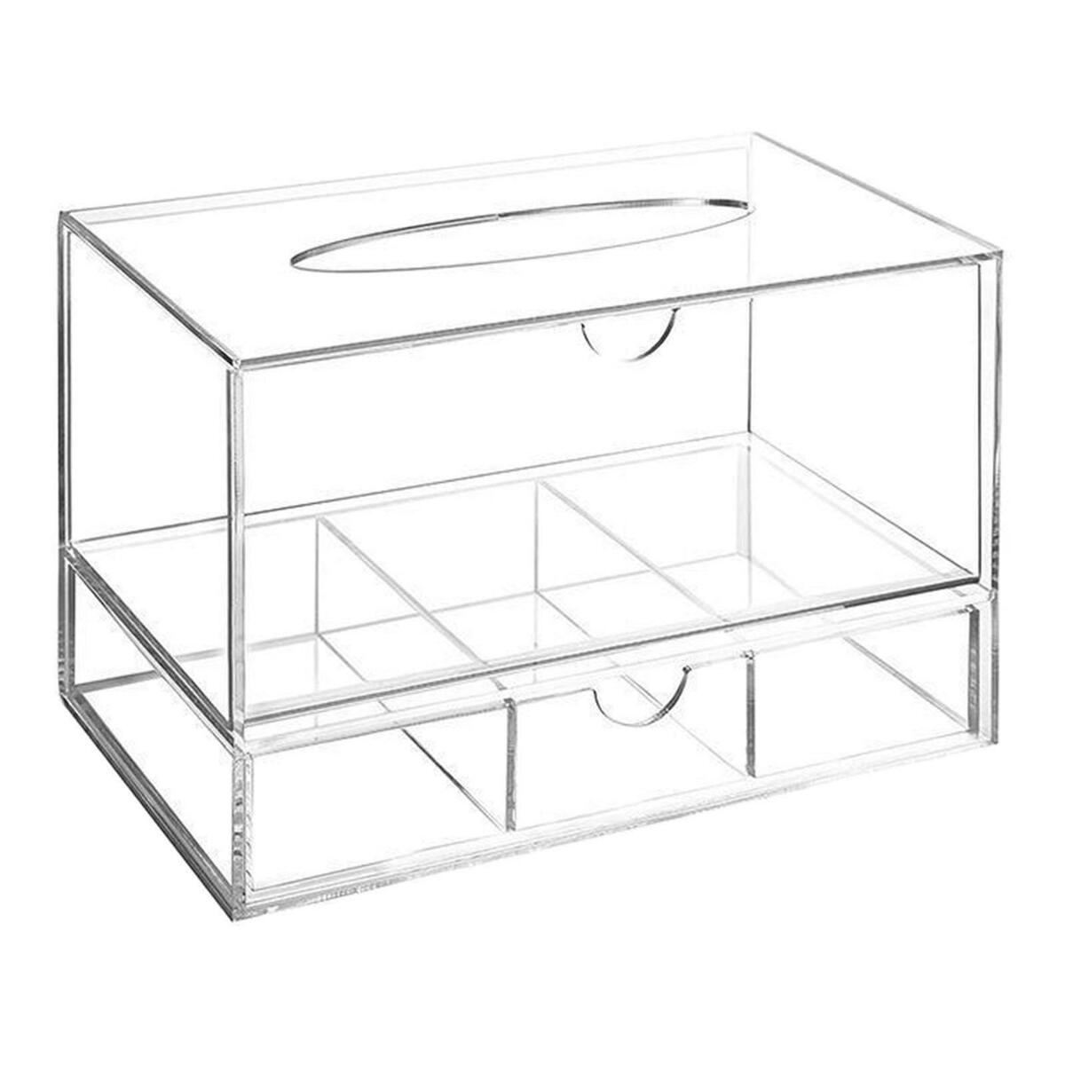 New Acrylic Cosmetic Tissue Makeup Organizer Rack Drawer  Clear