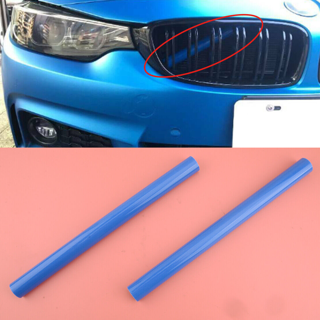 1pair Front Grille Trim Strip Set Fit For BMW 1 2 3 4 5 6 7 Series F20 F30 F32