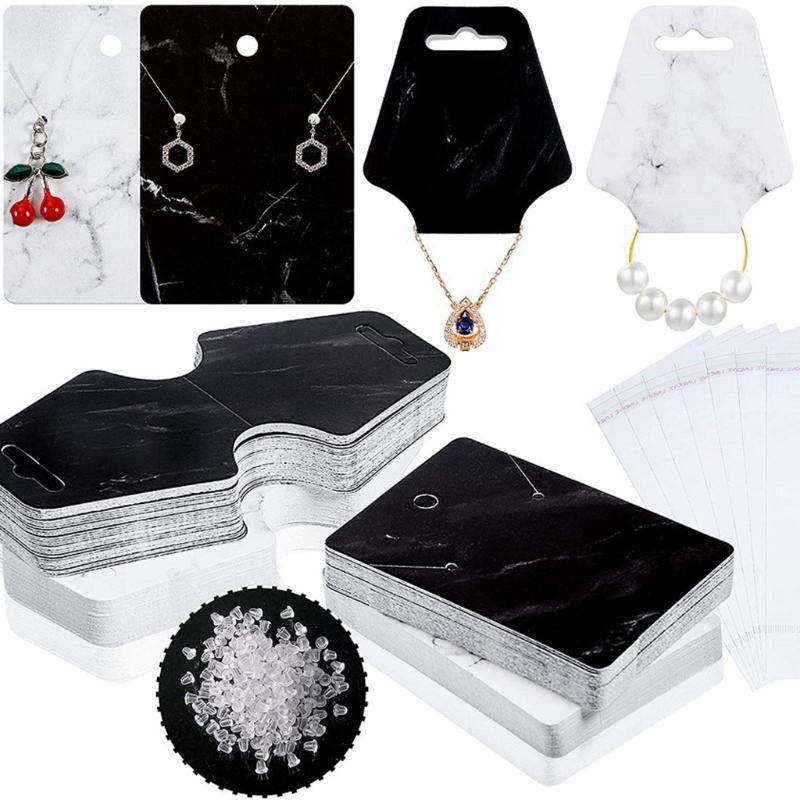 800 Pieces Marble Earring Necklace Card for Earring Display Showcases Thick