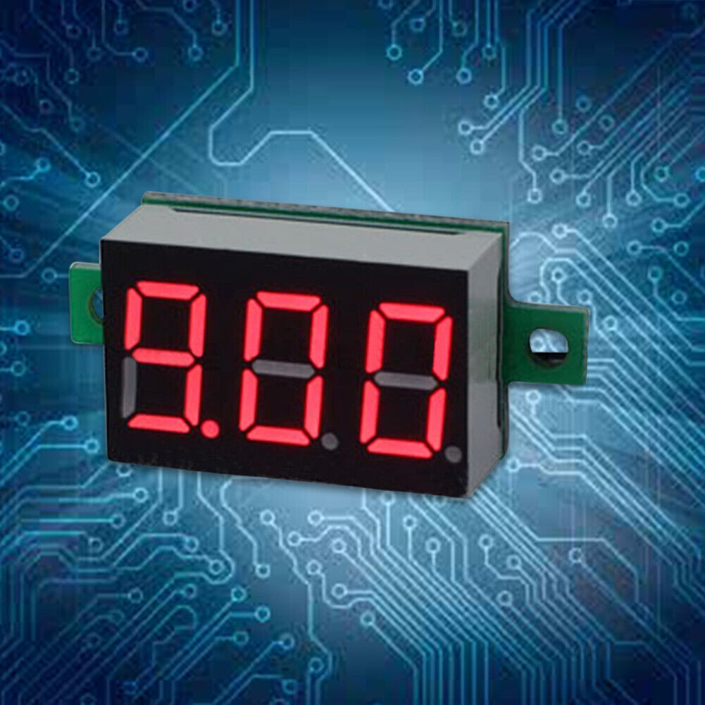 0.36inch LED Display Digital Voltmeter TwoLine 4.5-30V Voltmeter(Red)