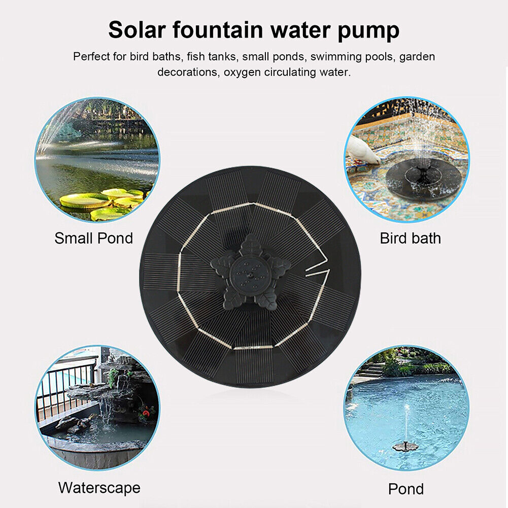 Solar Rotating Petal Fountain Pool Adjustable 3 Gear Floating Water Nozzle