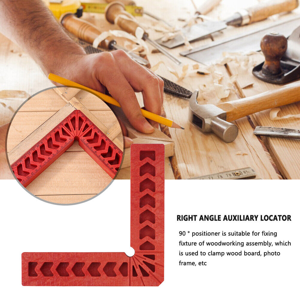 90 Degree Right-Angle Ruler Woodworking Right Angle Positioner (4 inch)