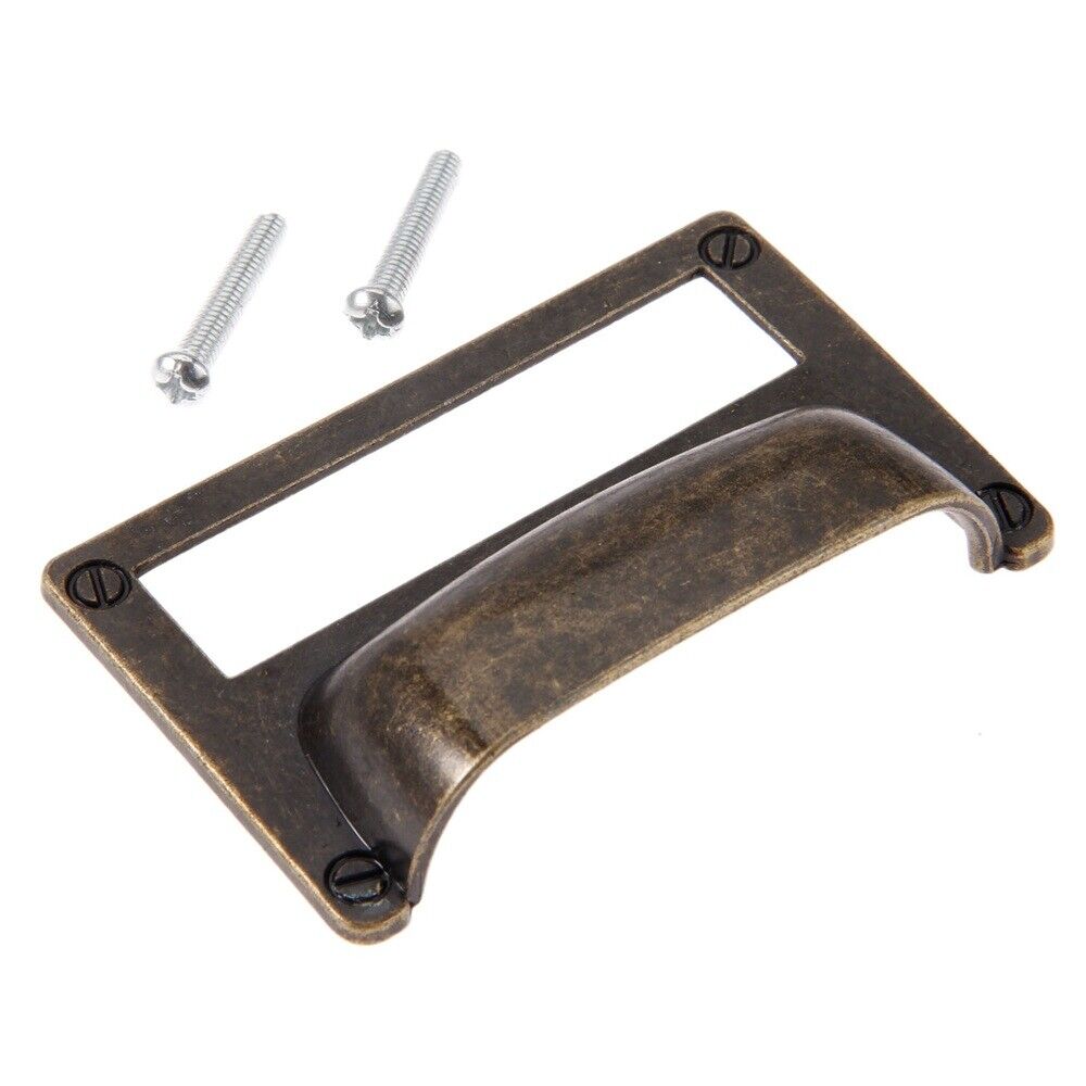 Office Library File Cabinet Drawer Tag Frame Label Holder Pull Handle 81*51mm