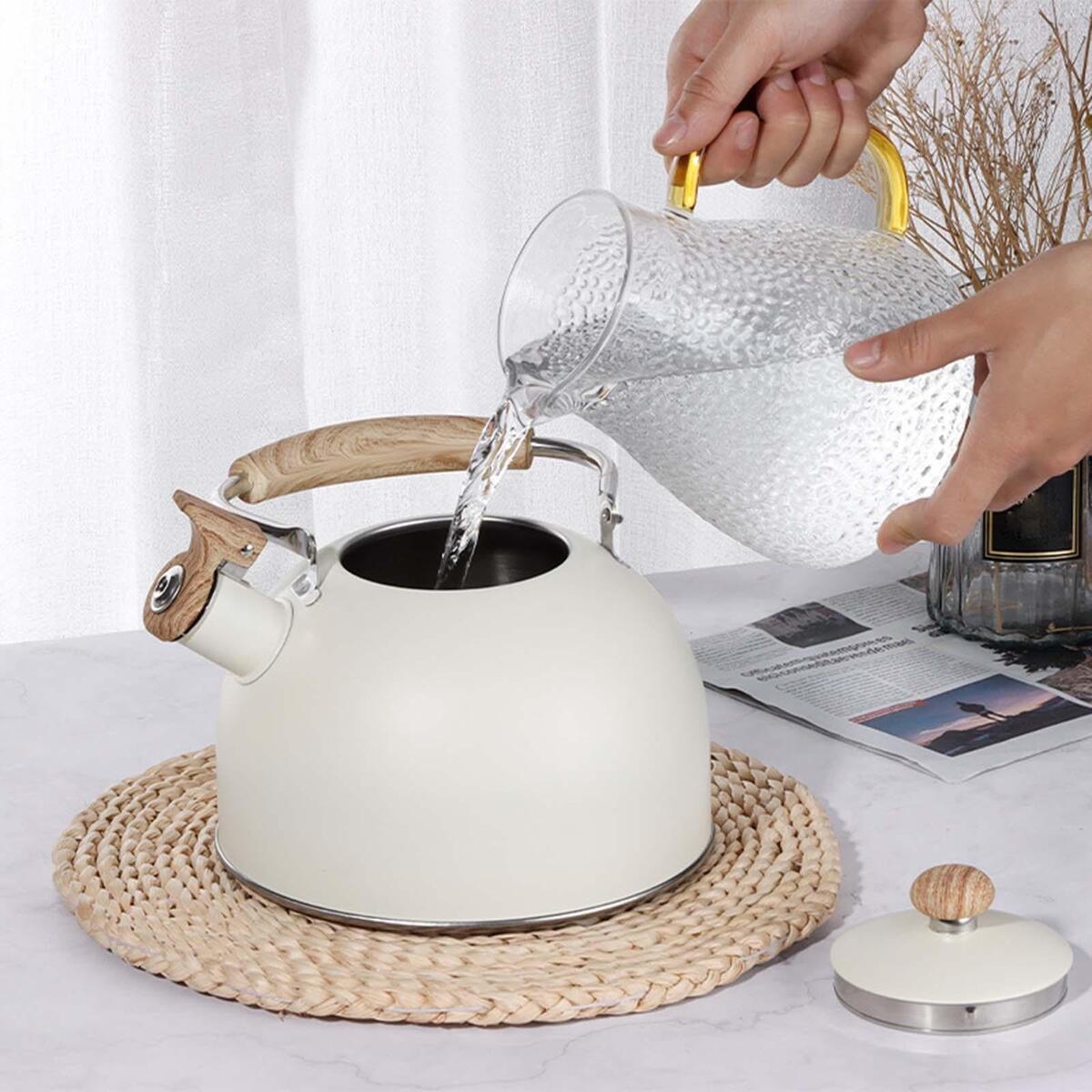 Stainless Steel Whistling Kettle for Gas Induction Cookers Anti Heat Handle