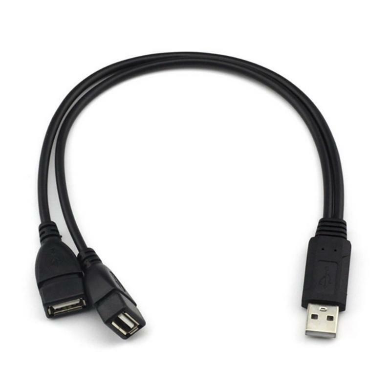1 Male to 2 Female Power Cord USB Splitter USB 2.0 Y Splitter Charger Cable