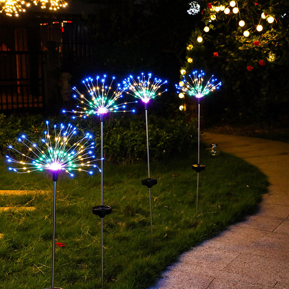 Waterproof Solar 90 LED Firework Ground Lawn Garden Light (Multicolor)
