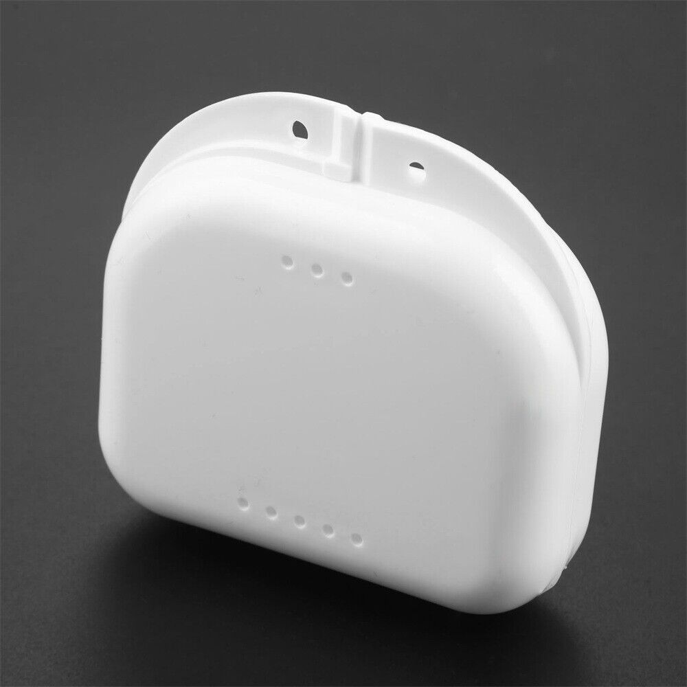 White Dental Orthodontic Retainer Denture Storage Box Mouthguard Tray Container