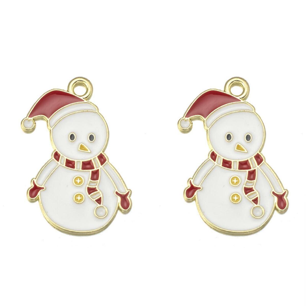 20x Cartoon Charms Christmas Theme Enamel Pendants Necklace Jewelry Making