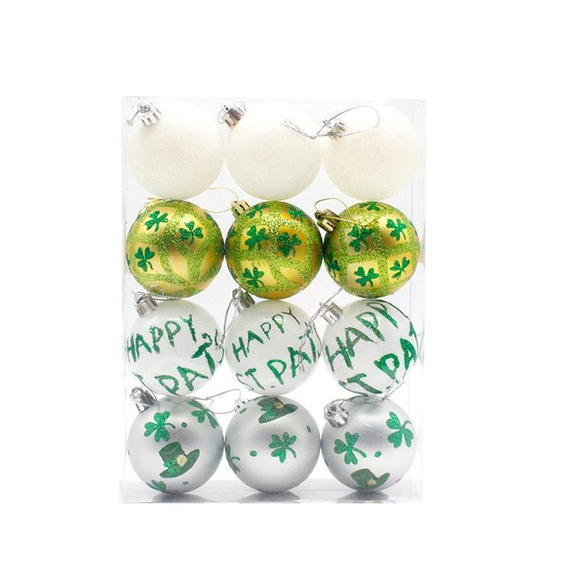 Saint Patrick's Day Balls Set for 12 Christmas Tree Ball DIY Pendants Supplies