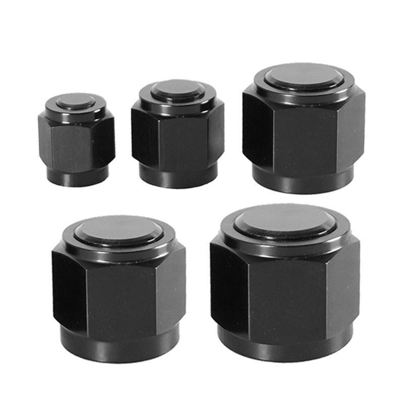 5Pcs Female AN Flare Fitting Cap AN4/AN6/AN8/AN10/AN12 Block Off Black Aluminum