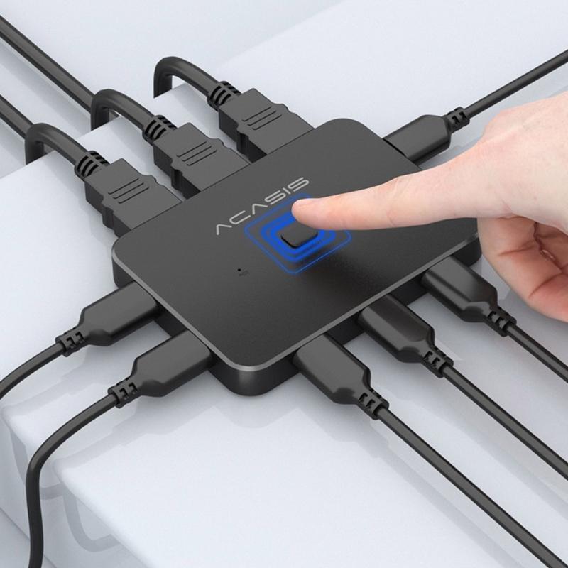 4K KVM Switcher Box for Scanner PCs Mouse High Definition 1080P 60Hz 3 in 1 Out