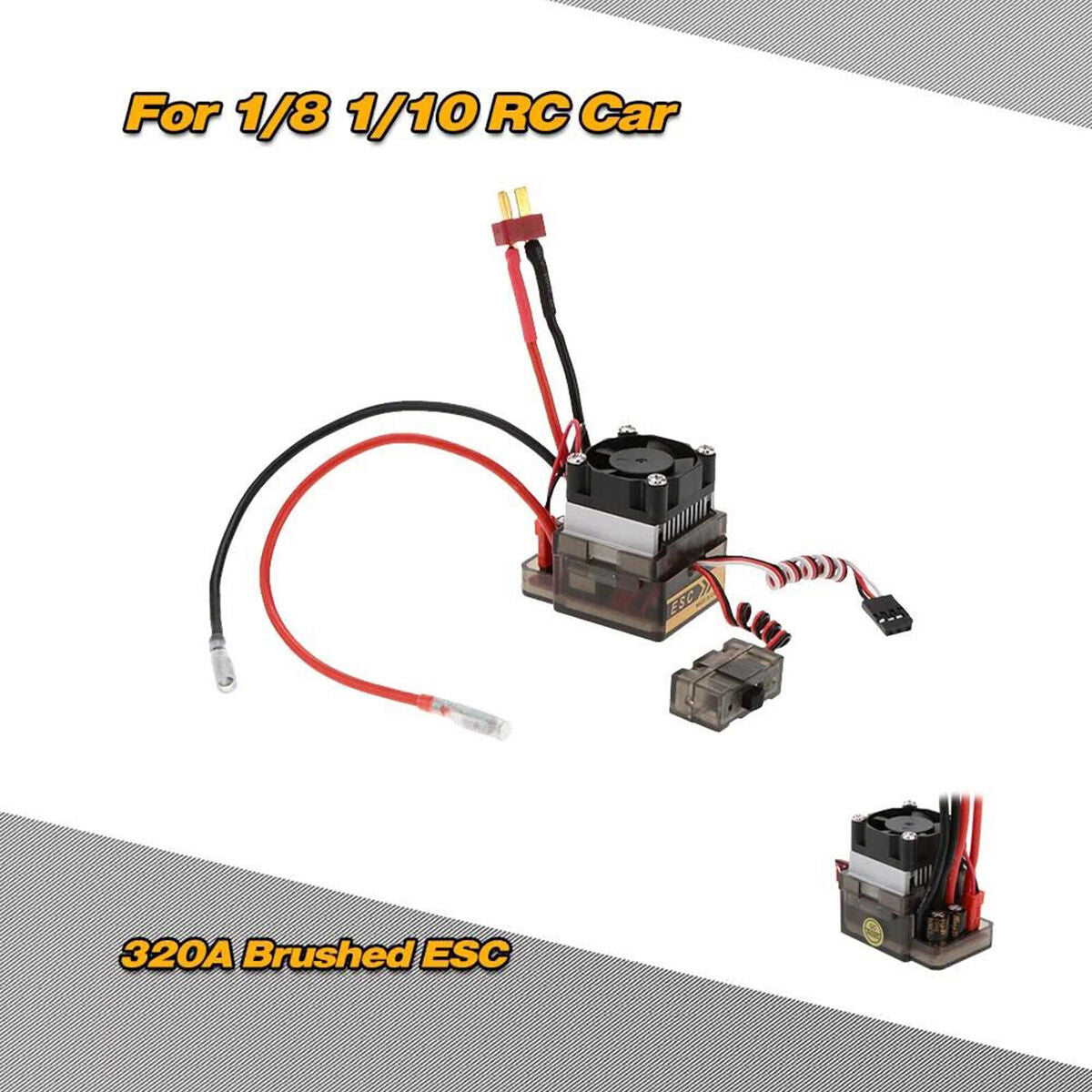 320A Brushed ESC Electric Speed Controller for 1/8 1/10 RC Off-Road Truck