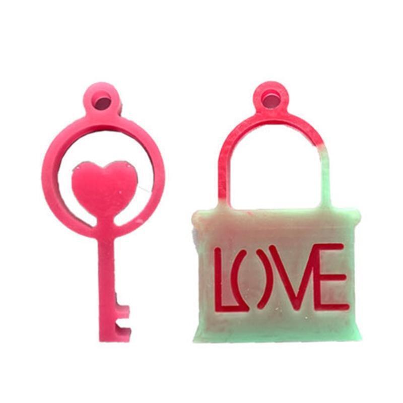 Key Lock Shapes Silicone Mold Jewelry Making Mould Necklace Epoxy Pendant
