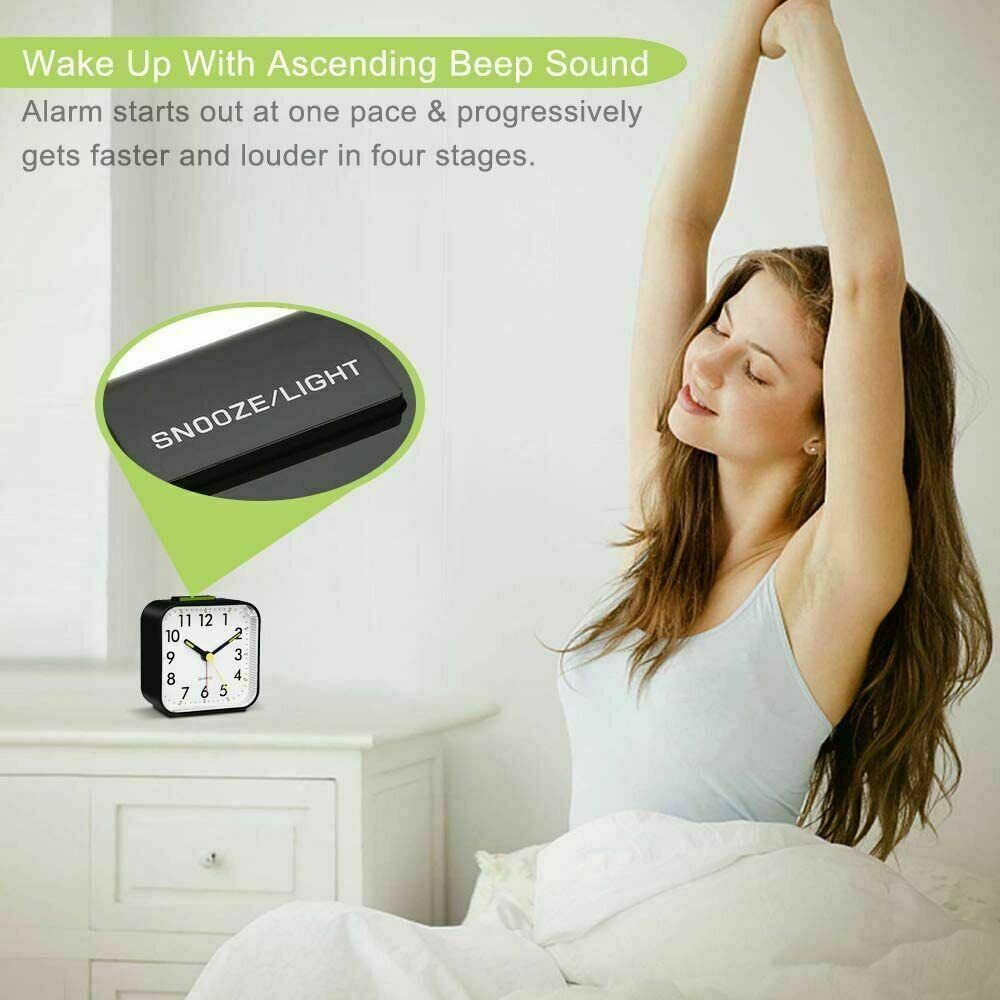 Tick Quartz Battery Operated Alarm Clock Home Decor Number Clock Bedside Clocks