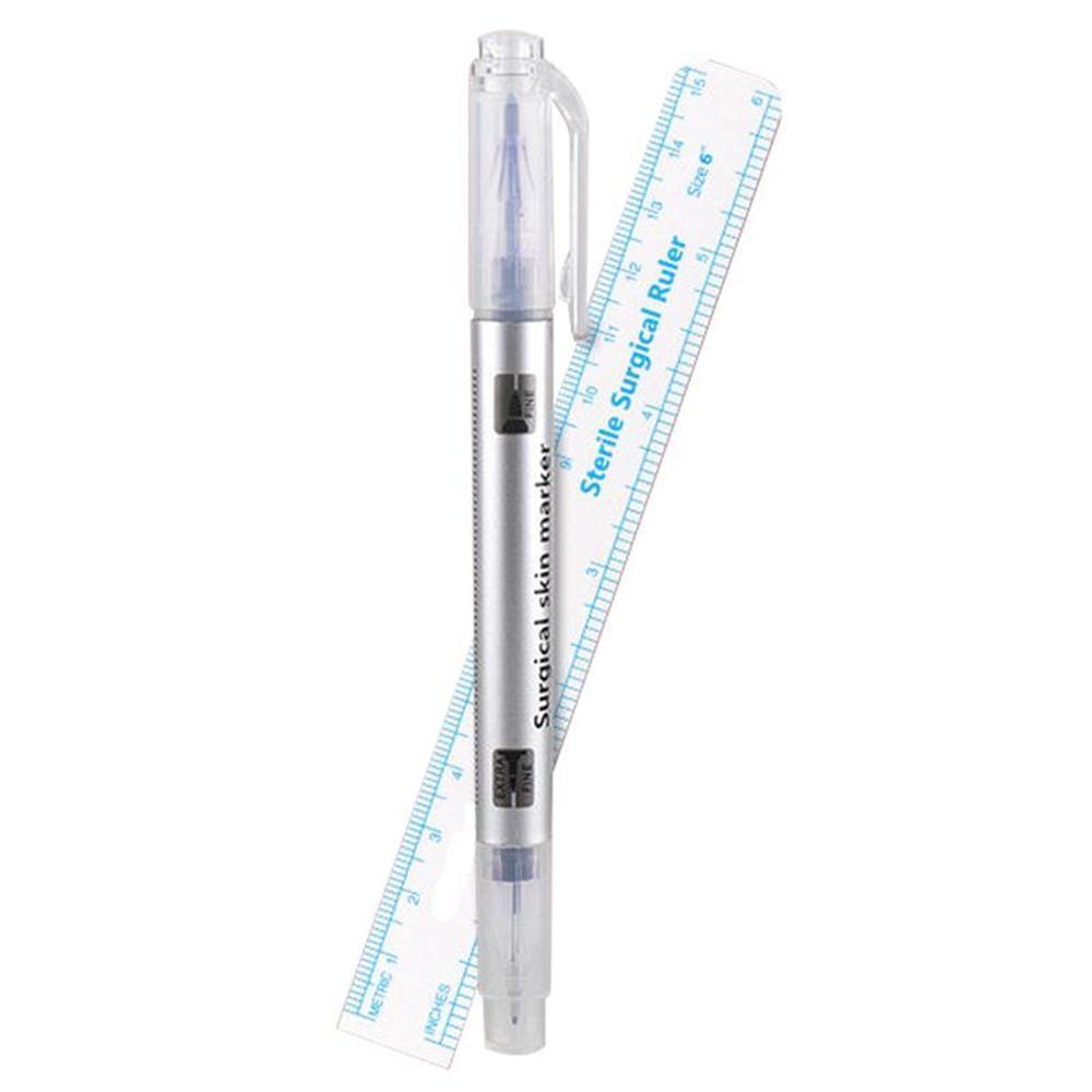 Skin Body Art Measuring Tattoo Eyebrow Marker Pen Microblading Measure Ruler