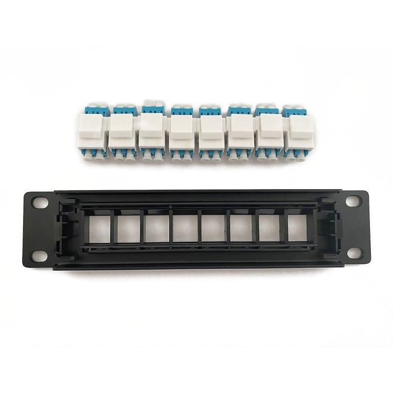 8-Port LC Shielded Patch Panel 10G Ready Plastic Housing Color-Coded Labeling