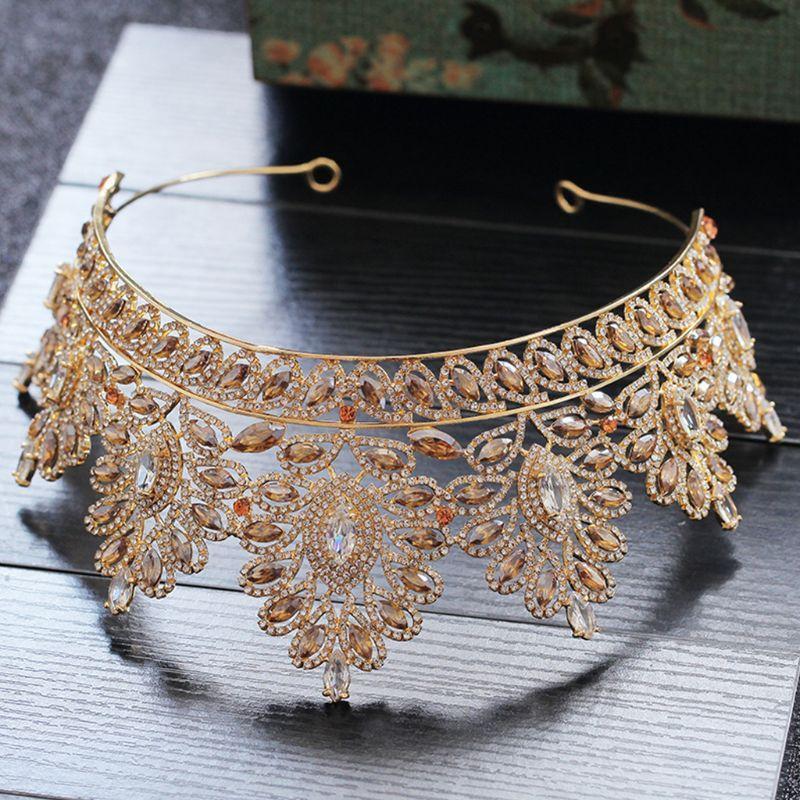 Baroque Bride Big Crown Tiara Jewelry Hair Band New Wedding Dress Accessories