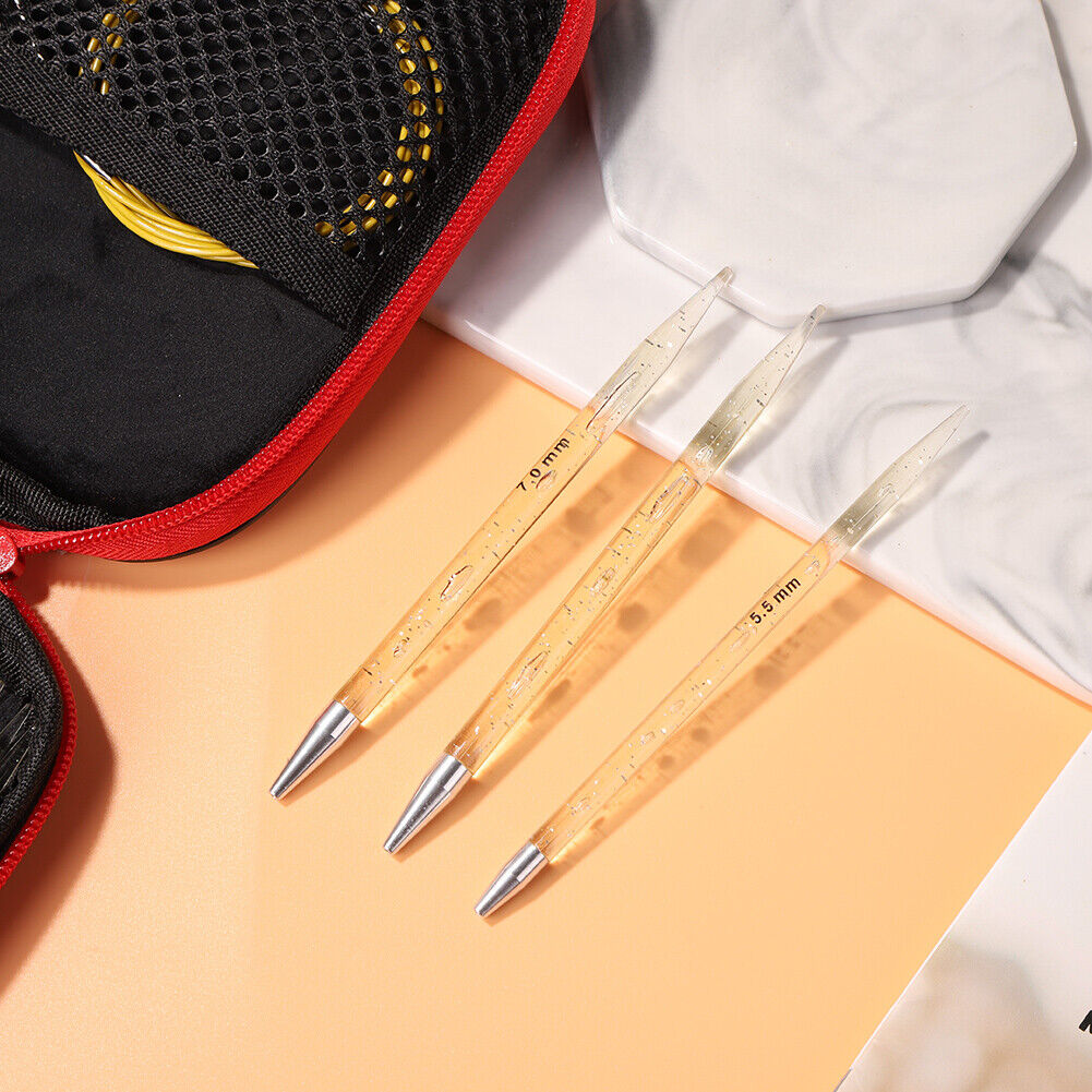 11 Pair Crochet Hook Circular Knitting Needles Set with Case DIY Art Crft