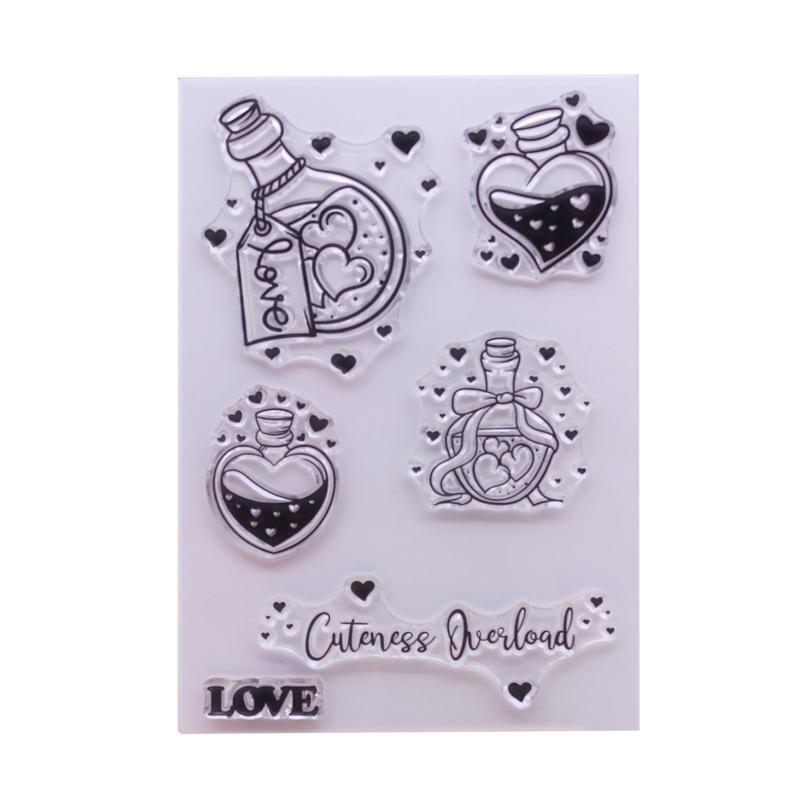 Drifting Bottle Love Heart Clear Stamp Seal Handmade Crafts Embossing Decor