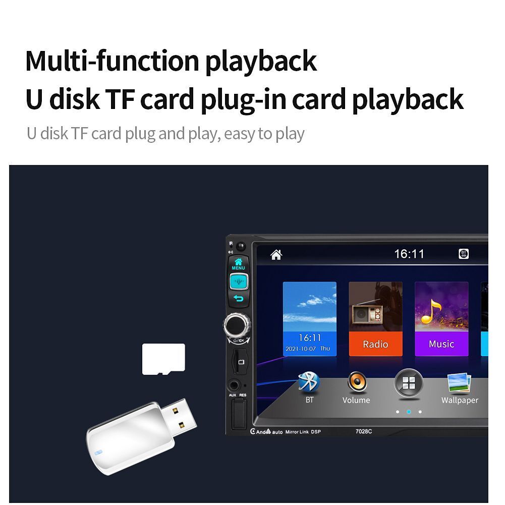 Rearview Camera Car Stereo Radio In-dash Audio Head Unit Carplay Car MP5 Player