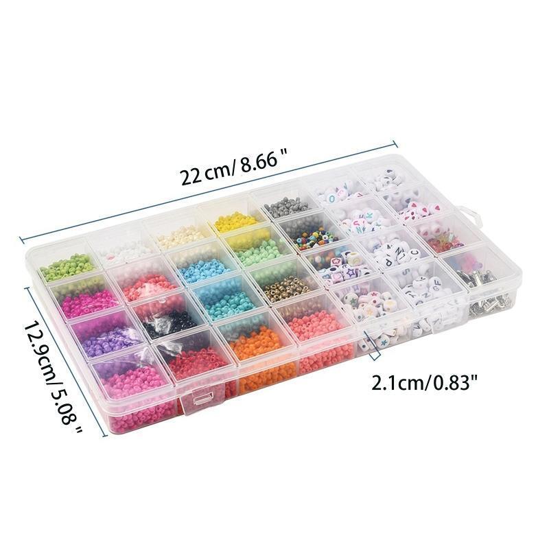 Glass Rice Beads Love Heart Beads Kit DIY Bracelet Beads Jewelry Accessories