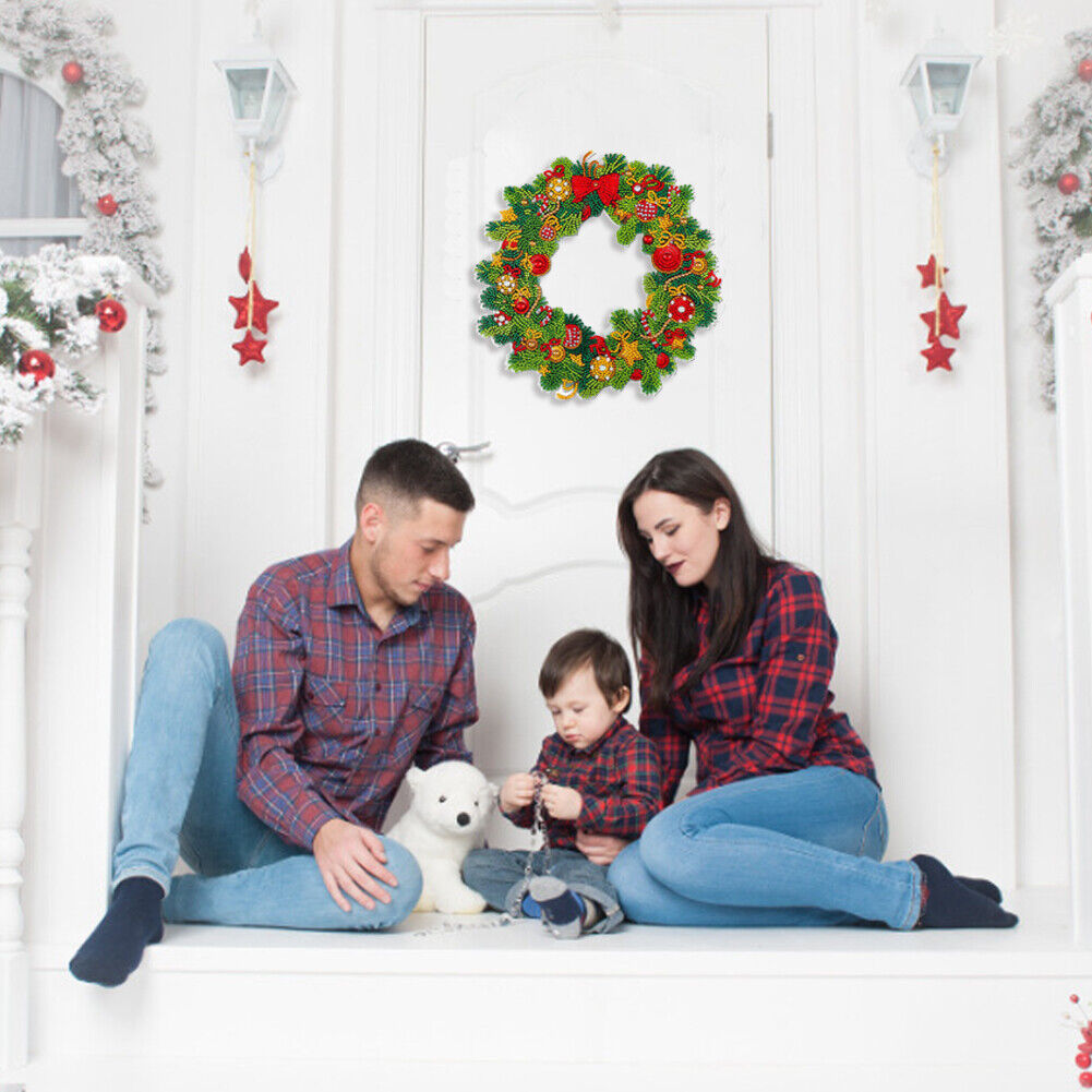 5D DIY Diamond Painting Wreath Christmas Picture Kit Garland Craft (WXQ040)