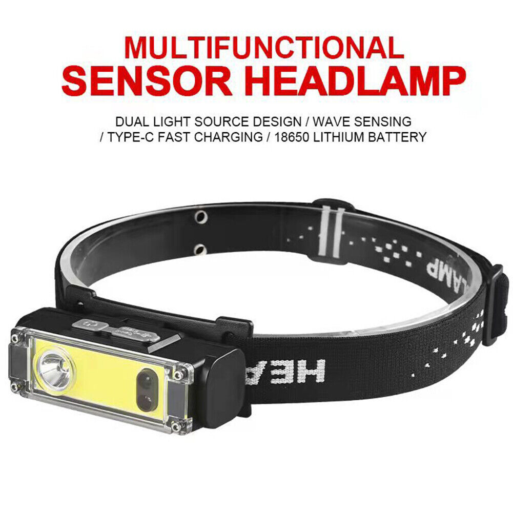COB+XPE LED Strong Floodlight Headlight Smart Sensor Headlamp Red Light