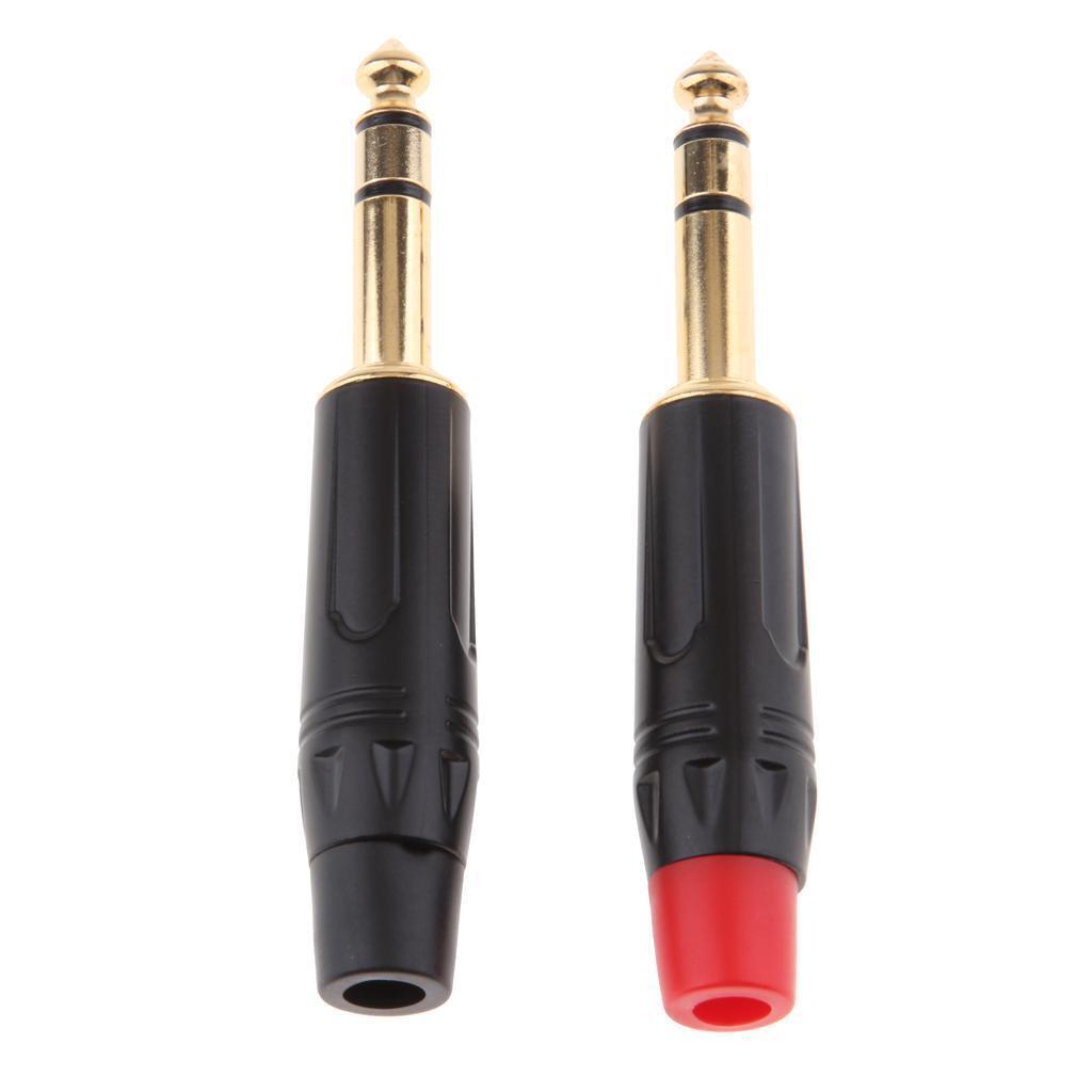 2x 6.5 Mm 3 Pole Repair Microphone Audio Solder Socket Connector