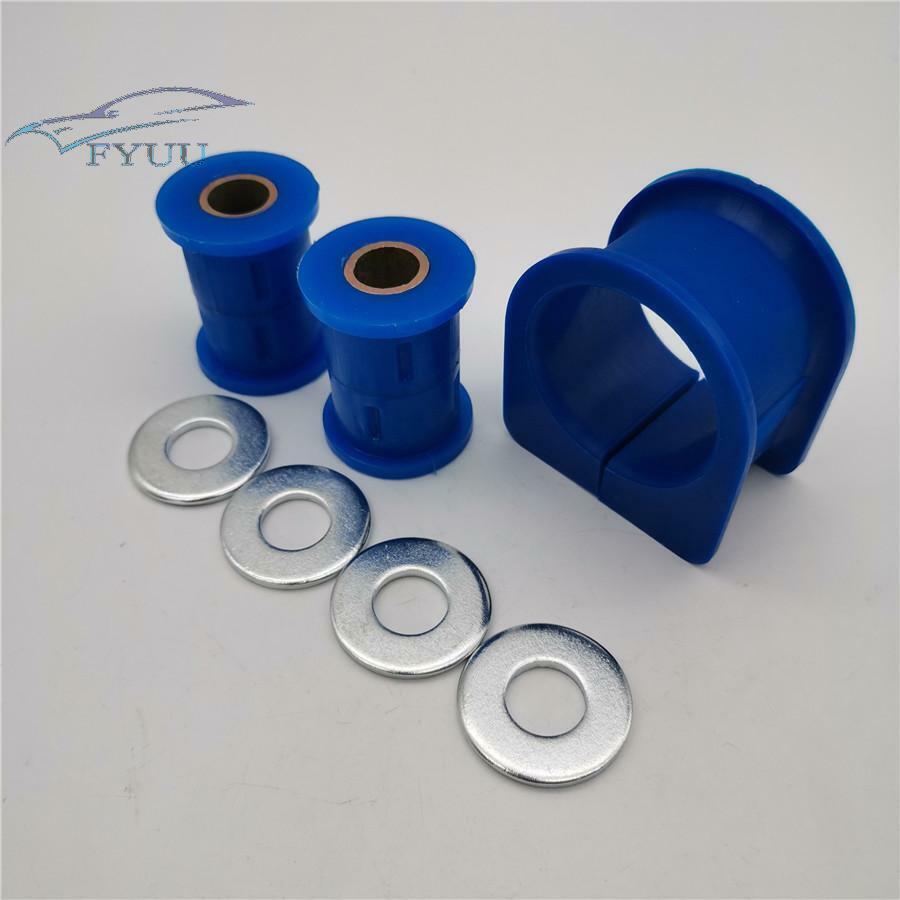 1set Polyurethane Blue Steering Rack Bushing Set Kit For Hummer H3 2006-2010