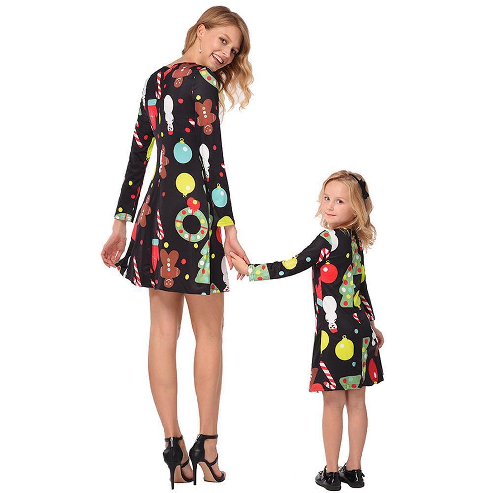 Christmas Family Parent-child Matching Mom Daughter Dress (Mom 187 M)