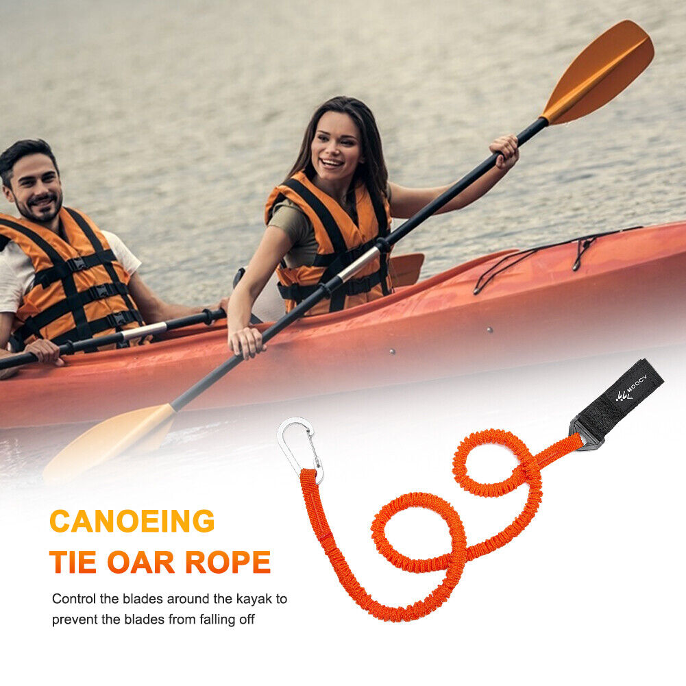 Elastic Kayak Canoe Paddle Leash Safety Boat Fishing Rod Coiled Lanyard Tie