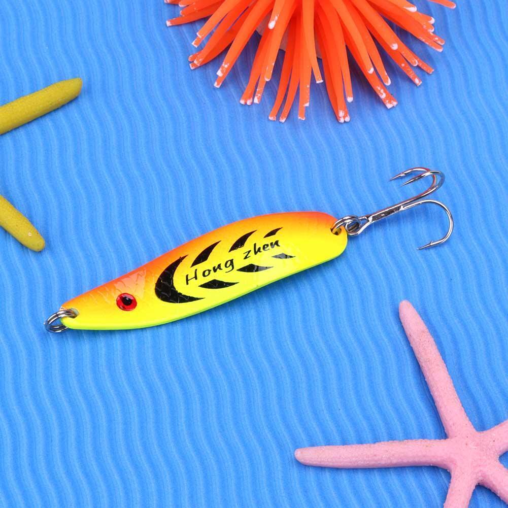 5pcs 13g Spoon 3 Hooks Fishing Lure Sequins Paillette Hook(Yellow+Green)