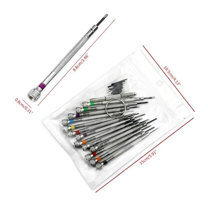 Jewelry Screwdriver 0.6-2.0mm w/ 13 Extra Replacement Blades for Watch Repair