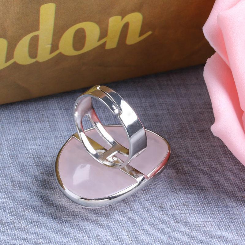 Cute Lady Rose Quartz Heart Love Adjustable Ring Jewelry 1.4x1.1"