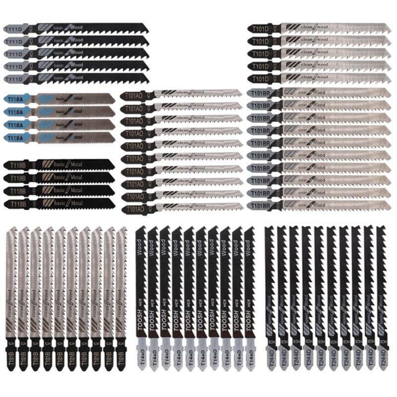 68Pcs/ Set T-shank Multi-purpose Jigsaw Blades for Fast and Clean Wood Cutting