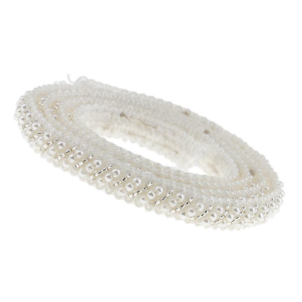 2pcs 1 Yard   Lace Ribbon Trims Sewing Applique White