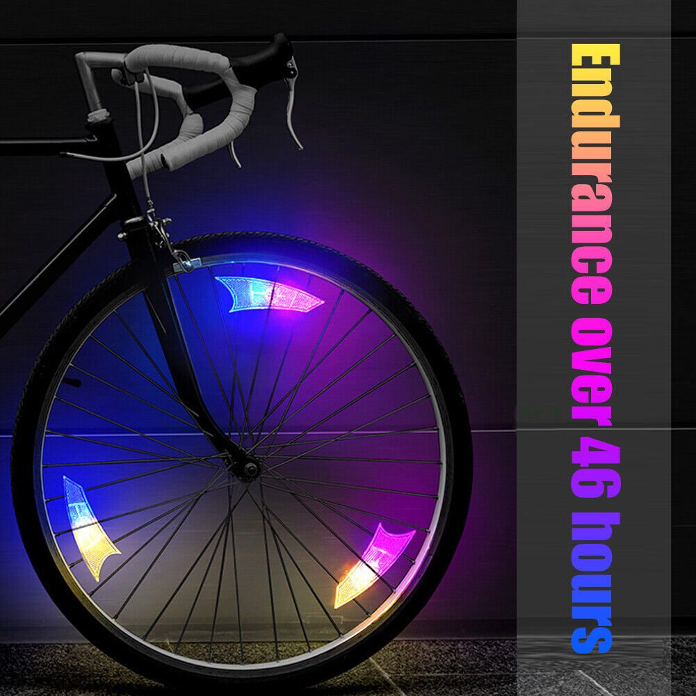 2pcs Waterproof Bicycle Spoke Reflector Light Warning Tire Decorative Lamp