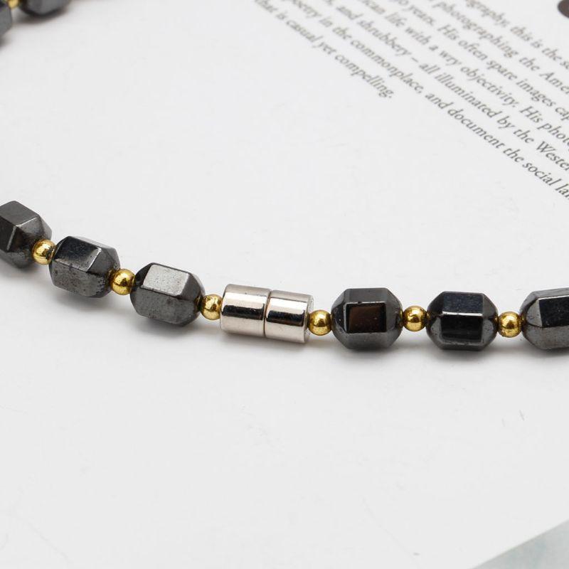 Black Hematite Necklace Magnetic Therapy Necklace Jewelry Gift for Mother's Day