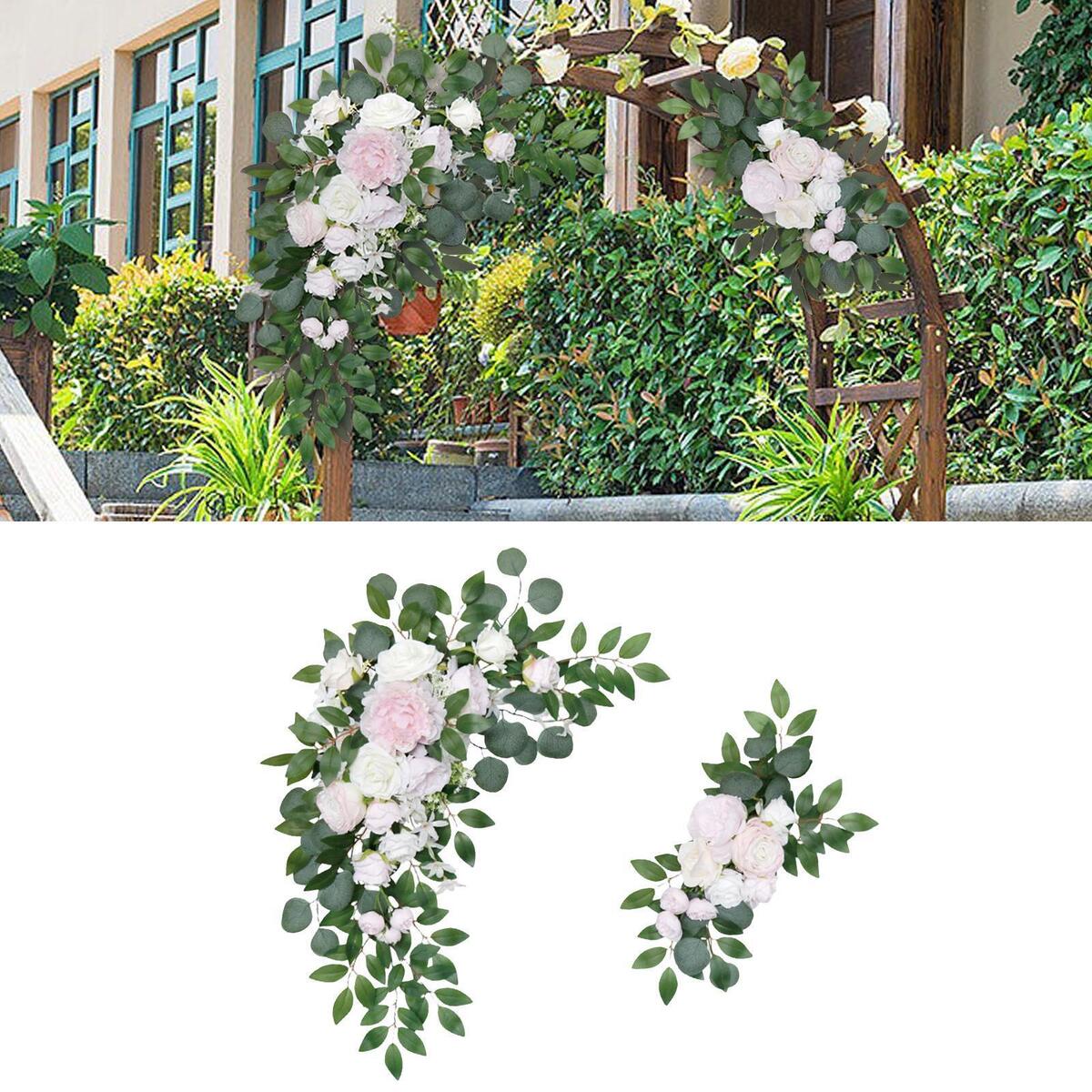2Pcs   Flower Swag Arch Arch Flowers for Reception Window Backdrop