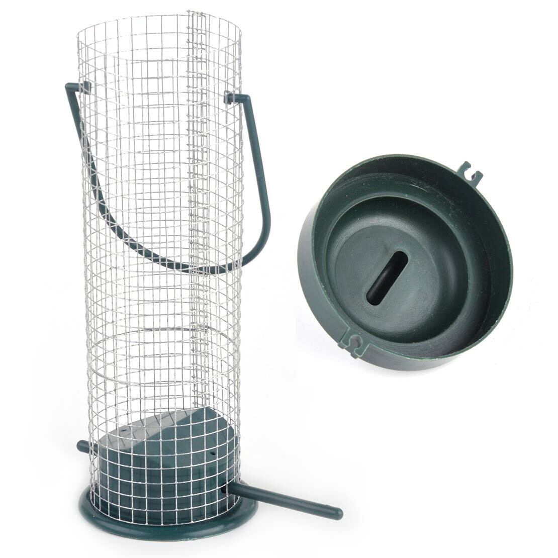 Hanging Wild Bird  Feeder Perch Peanut Garden Feeding Cage Iron Wire Li