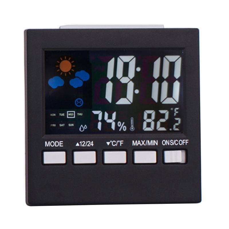 Led Digital Temperature and Humidity Display Clock Color Screen Weather